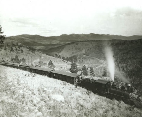 This photograph dating from 1890 shows the same or similar train in Marshall Pass
